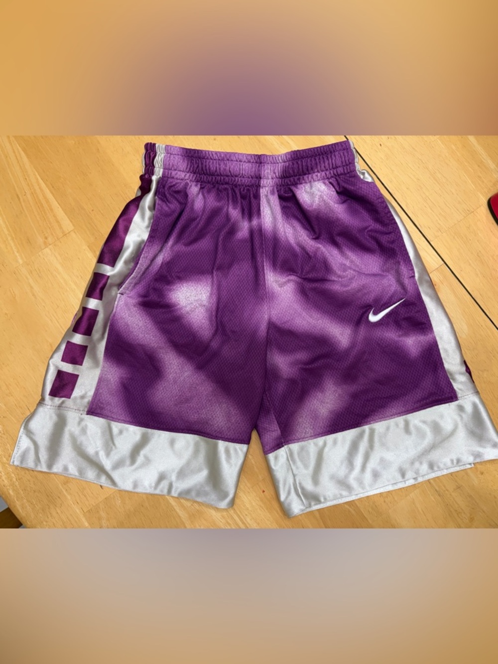 Nike Purple and Gray Boys' Athletic Shorts